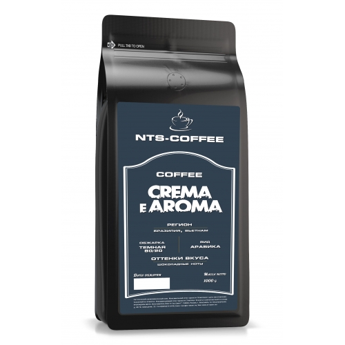 Смесь Crema e Aroma 80/20 Тёмная 1кг (NTS-Coffee)
